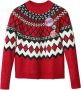 Desigual Rode Polyester Trui met Contrasterende Details Multicolor Dames - Thumbnail 4