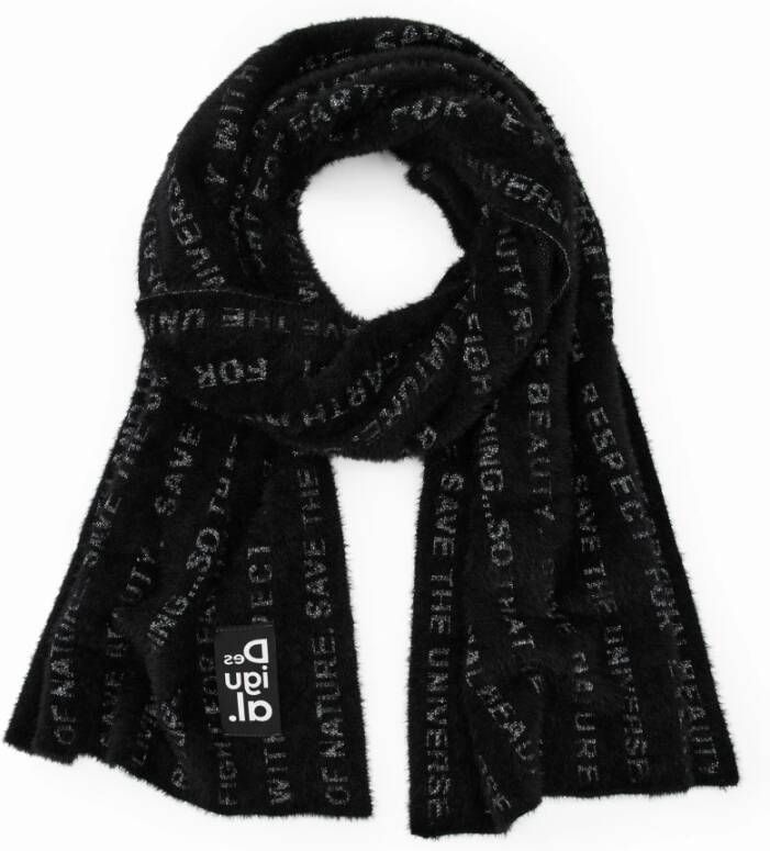 Desigual Zwarte Sjaal voor Dames voor Herfst Winter Black Dames
