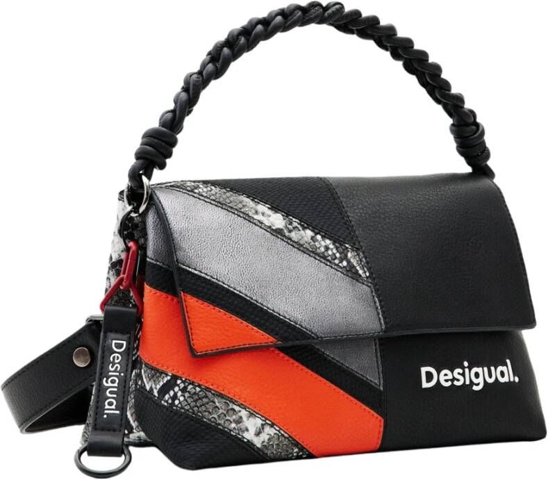 Desigual Multifunctionele Schoudertas met Meerdere Compartimenten en Zakken Black Dames