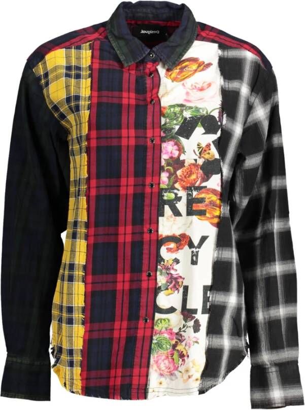 Desigual Lange mouwen shirt Italiaanse kraag contrastdetails Multicolor Dames - Foto 1