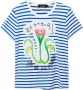 Desigual Blauwe Katoenen Tops & T-Shirt Korte Mouwen Ronde Halslijn Multicolor Dames - Thumbnail 1