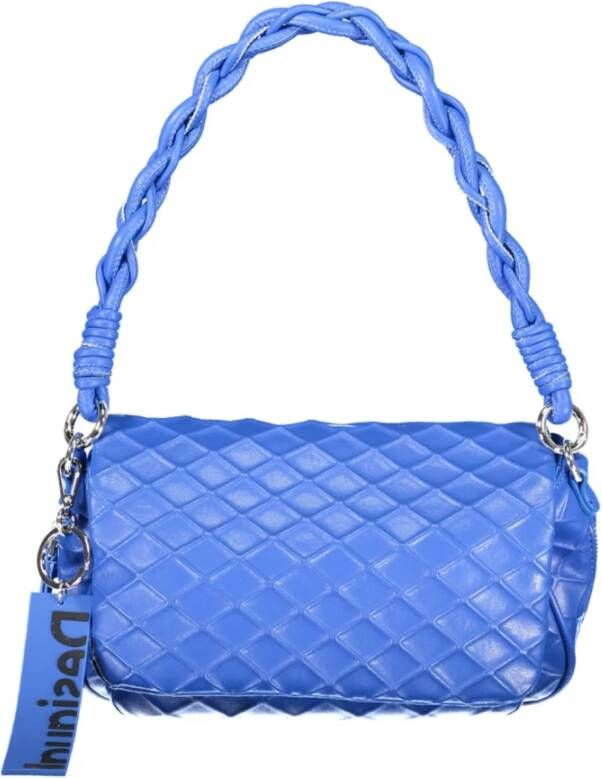 Desigual Blauwe Polyurethaan Handtas met Afneembare Banden en Meerdere Zakken Blue Dames