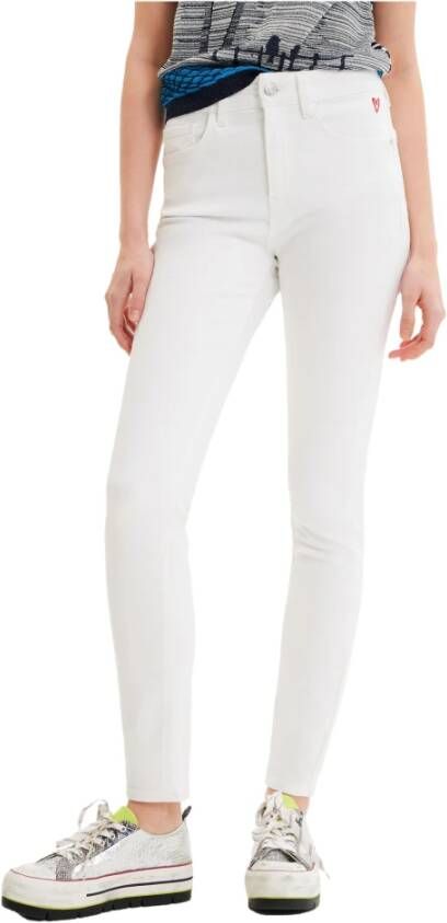 Desigual Witte Jeans met Ritssluiting en Knoopsluiting White Dames