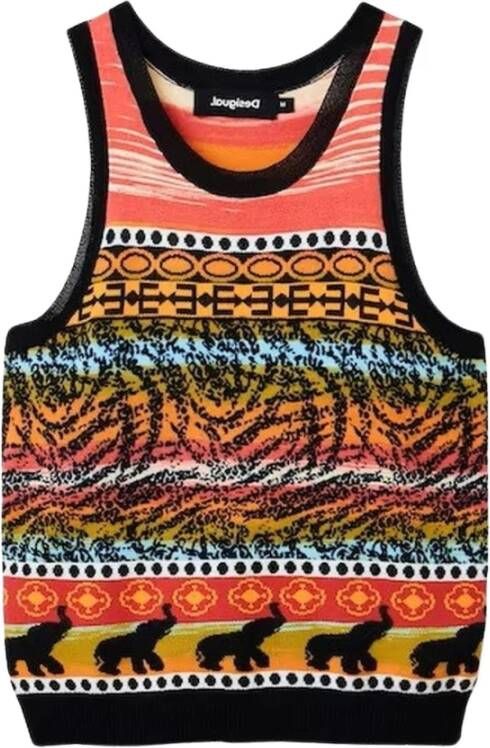 Desigual Sleeveless Top Oranje Dames
