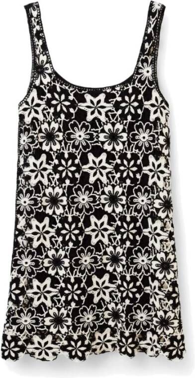 Desigual Bloemen Mouwloze Jurk voor Vrouwen Black Dames