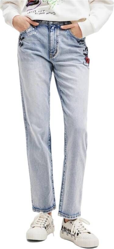 Desigual Klassieke en iconische straight fit jeans Blue Dames