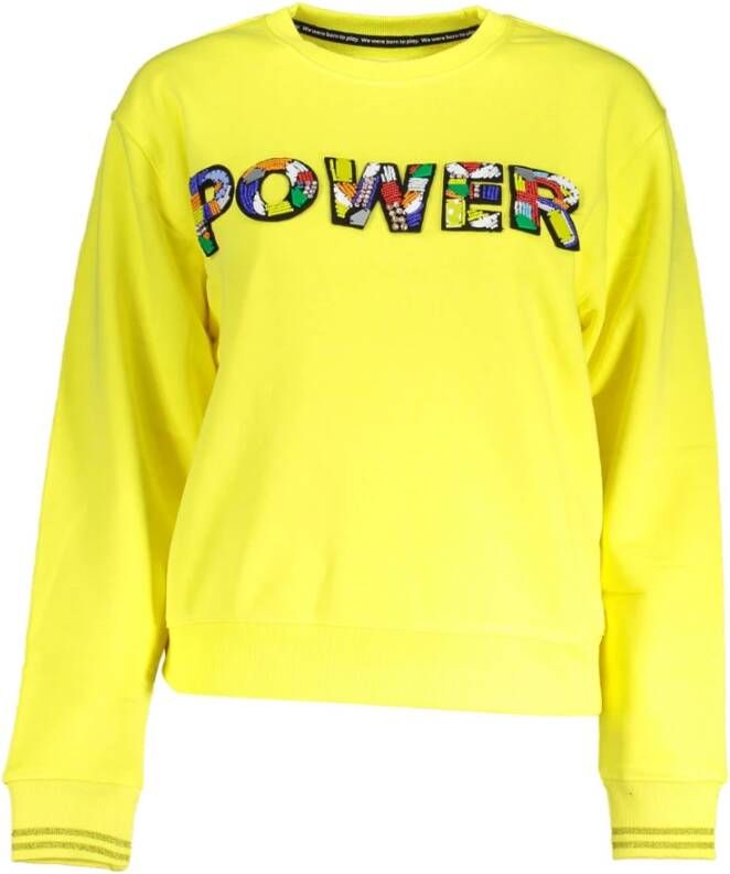 Desigual Levendig Geel Sweatshirt met Unieke Applicatie Yellow Dames - Foto 2