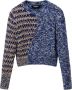 Desigual Blauwe Polyester Trui met Contrasterende Details Blauw Dames - Thumbnail 3