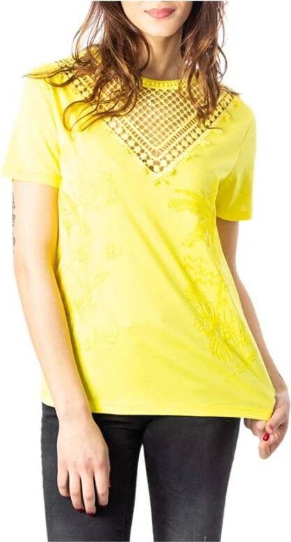 Desigual t-shirt Yellow Dames