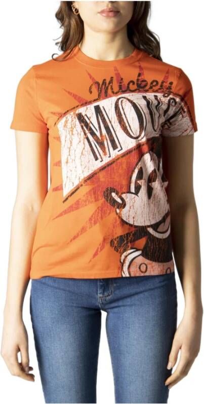 Desigual T-shirt print Oranje Dames