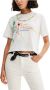 Desigual Witte Katoenen T-Shirt met Korte Mouwen en Print White Dames - Thumbnail 3