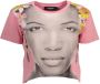 Desigual Roze Katoenen T-Shirt met Korte Mouwen en Applicaties Pink Dames - Thumbnail 1