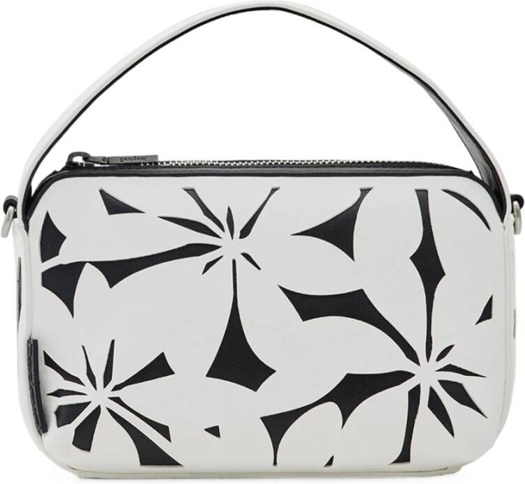 Desigual Metaflower Mini Stoffen Leren Effect Handtas White Dames