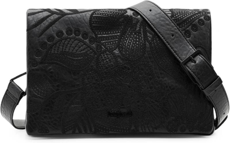 Desigual Black Polyurethane Handbag Zwart Dames