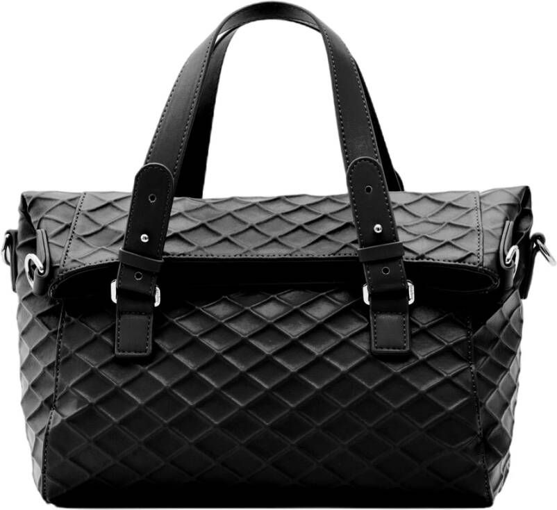 Desigual Black Polyurethane Handbag Zwart Dames