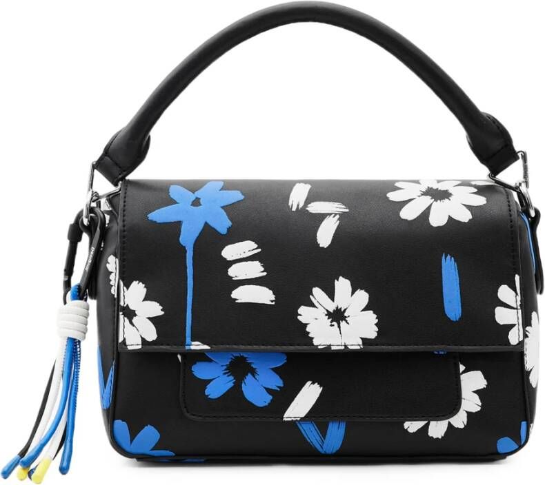Desigual Zwarte handtas met verstelbare band en meerdere zakken Multicolor Dames