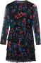 Desigual gebloemde semi-transparante jurk van gerecycled polyester zwart blauw groen roze - Thumbnail 2
