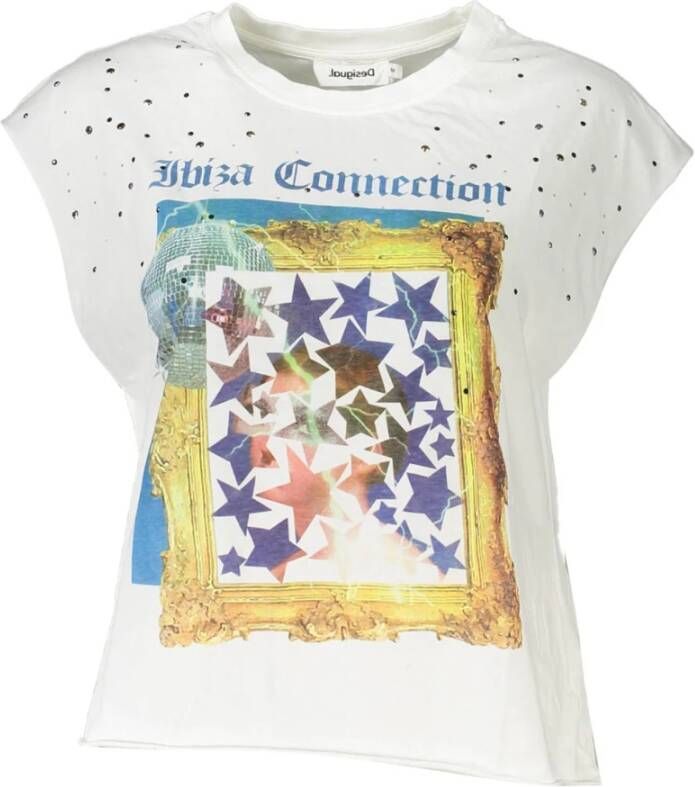 Desigual Katoenen Dames T-Shirt Lente Zomer Collectie White Dames - Foto 5