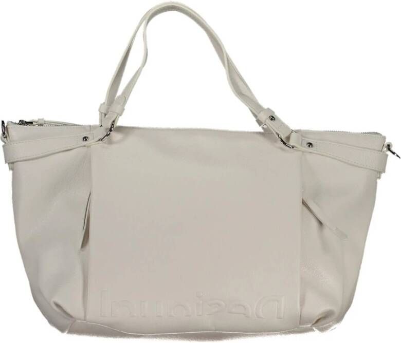 Desigual Witte Handtas met Meerdere Bandjes en Zakken White Dames