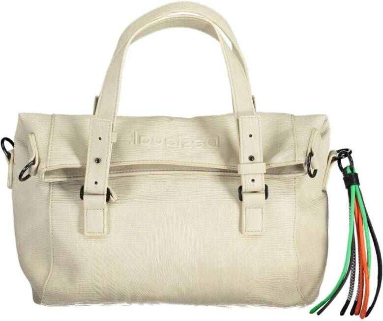 Desigual White Polyurethane Handbag Wit Dames