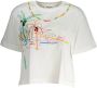 Desigual Witte Katoenen T-Shirt met Korte Mouwen en Print White Dames - Thumbnail 1