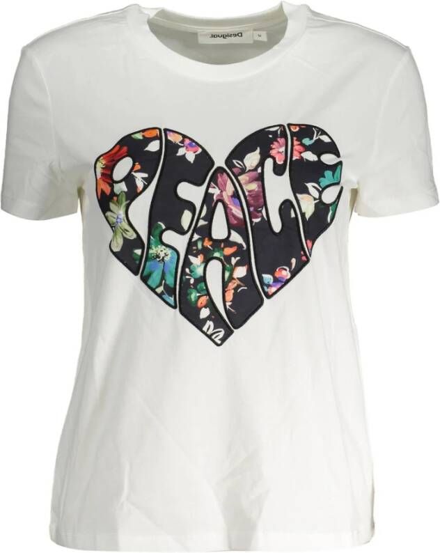 Desigual Witte T-shirt voor dames Wit Dames