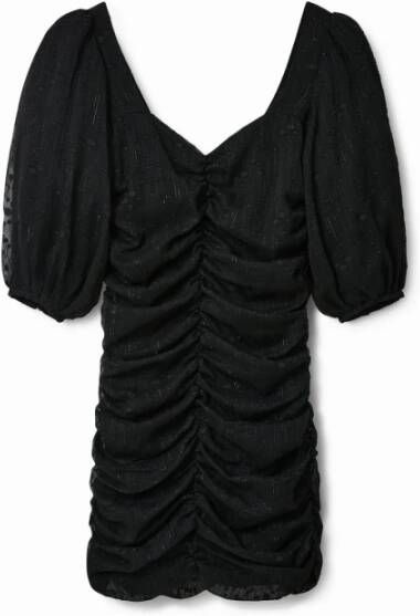 Desigual Zwarte V-hals jurk voor vrouwen Black Dames