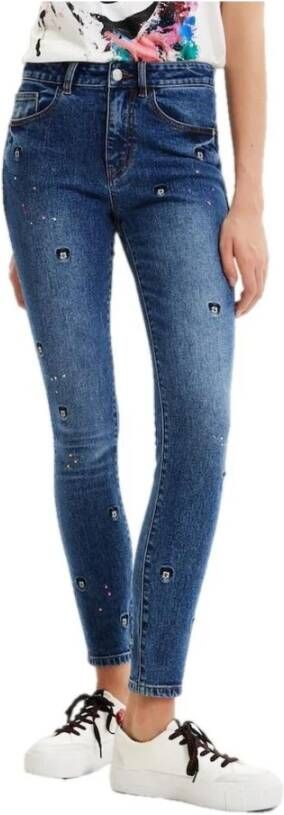 Desigual Slim-fit jeans Blauw Dames
