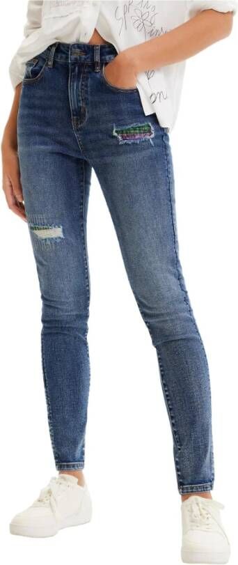 Desigual Slim-fit Jeans Blauw Dames