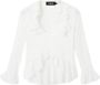 Desigual Witte damesblouse met lange mouwen White Dames - Thumbnail 4