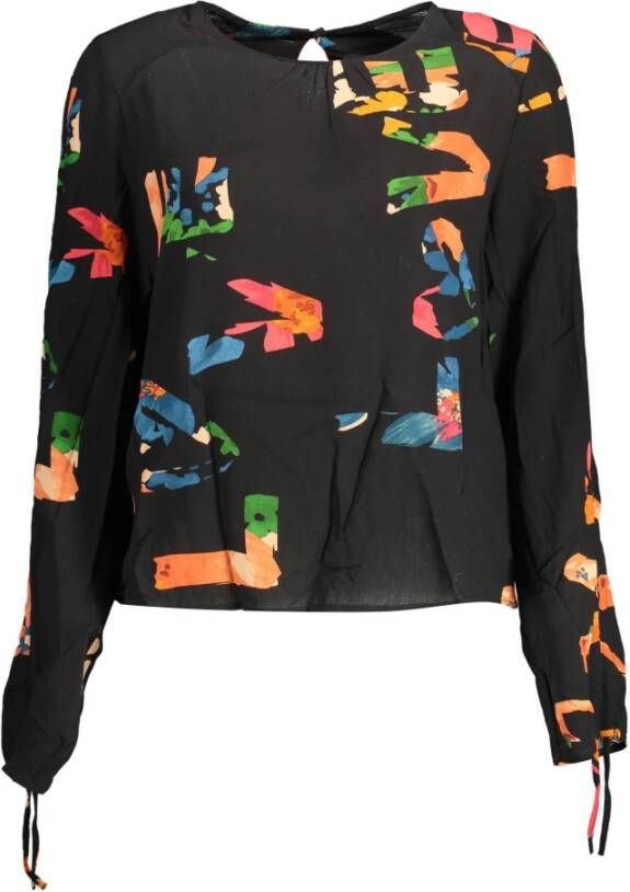Desigual Zwarte damesblouse met lange mouwen Zwart Dames