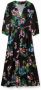 Desigual Zwarte V-hals Bedrukte Jurk Multicolor Dames - Thumbnail 3