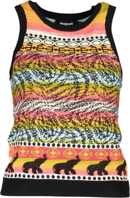 Desigual Chique Tank met Brede Schouders en Contrasterende Details Multicolor Dames