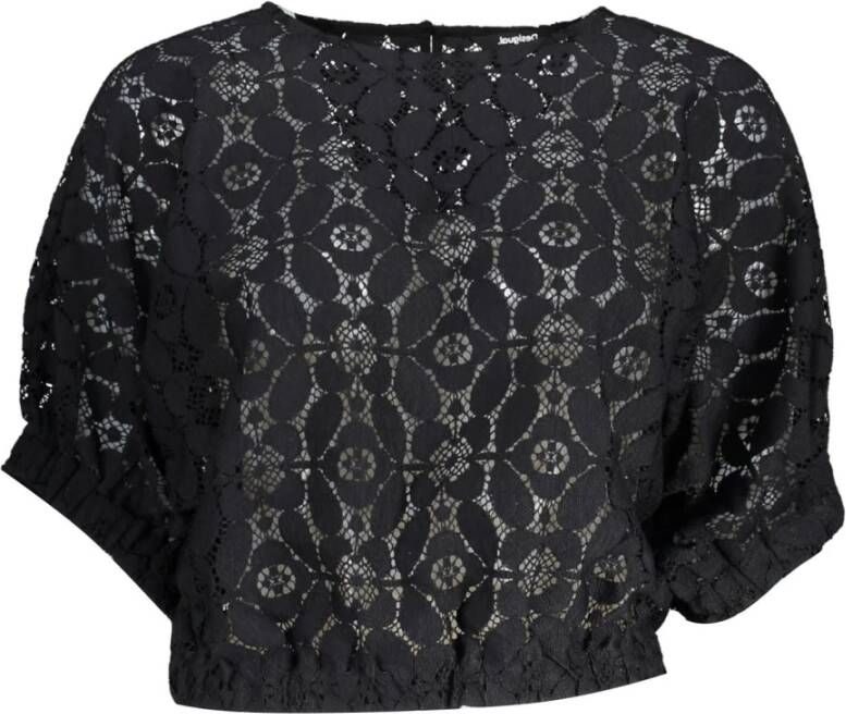 Desigual Zwarte Polyester Batwing Mouw Blouse Zwart Dames