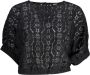 Desigual Zwarte Blouse met Korte Batwing Mouwen en Contrasterende Details Black Dames - Thumbnail 5