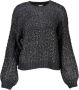 Desigual Zwarte Polyester Trui met Contrasterende Details Black Dames - Thumbnail 1