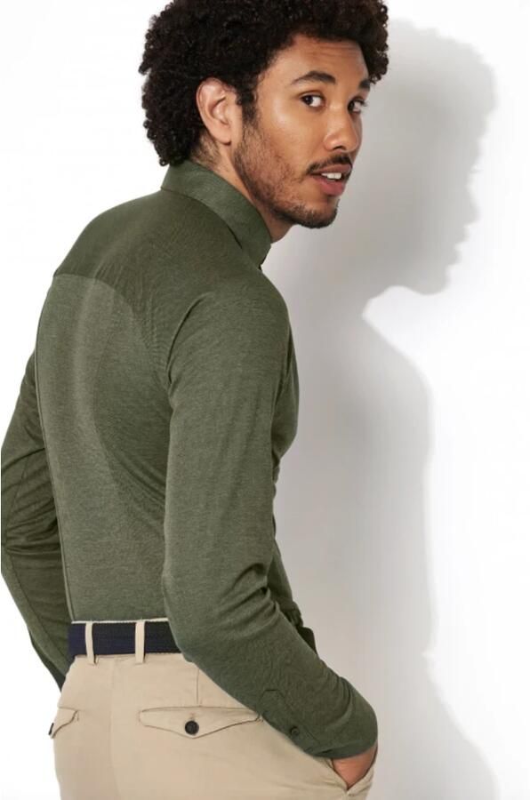 Desoto Overhemd Lange Mouw Overhemd Strijkvrij Modern Kent Donkergroen - Foto 8