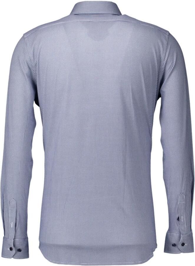 Desoto Overhemd Lange Mouw Essential Overhemd Hai Piqué Pied De Poule Blauw