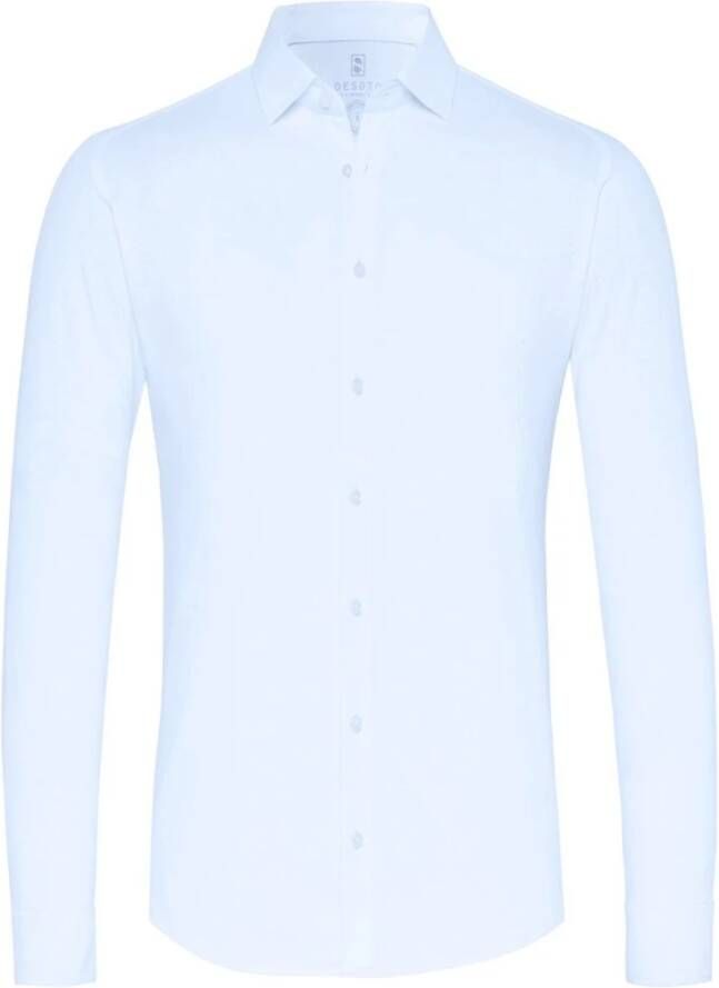 Desoto Lichtblauw business overhemd slim fit effen katoen
