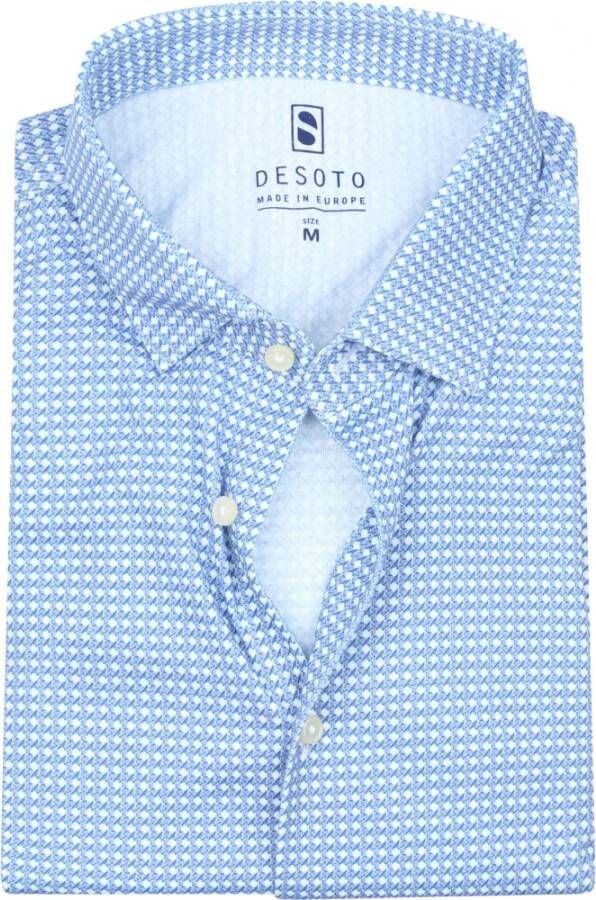 Desoto Overhemd Dessin Blauw Heren