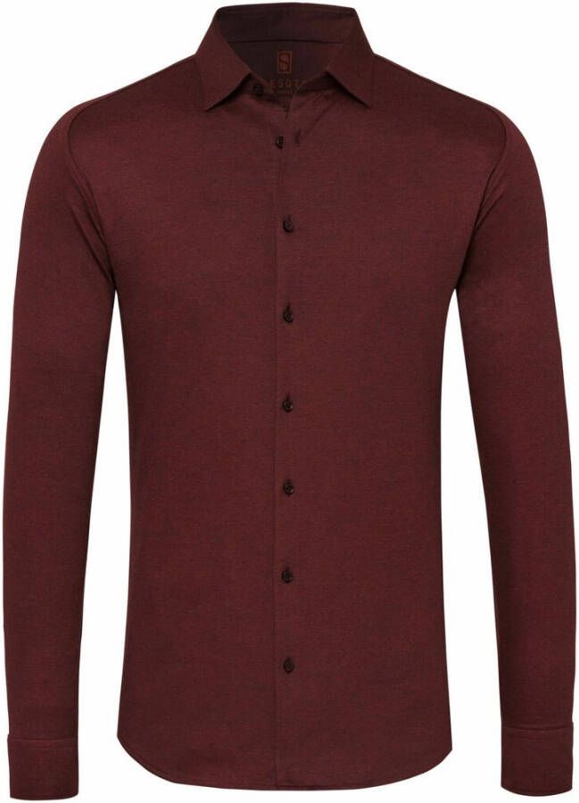 Desoto Overhemd Lange Mouw Overhemd Strijkvrij Modern Kent Donkerpaars