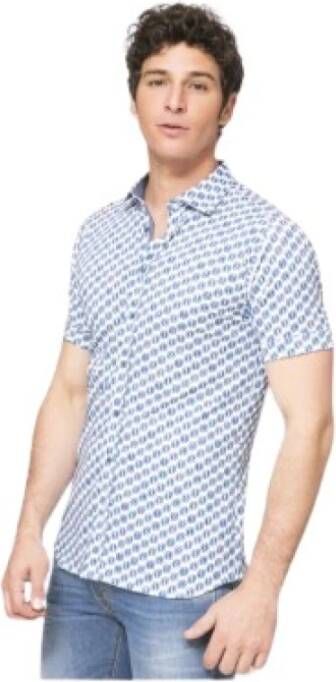 Desoto Shirt met korte mouwen met ronde patronen Blauw Heren