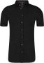 Desoto overhemd korte mouwen slim fit zwart effen katoen - Thumbnail 1