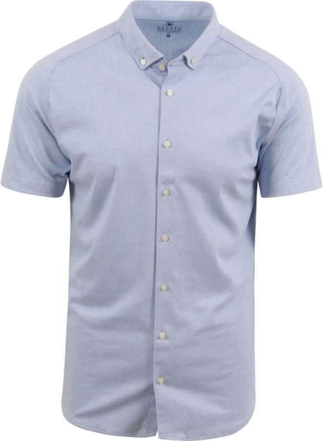 Desoto Short Sleeve Overhemd Lichtblauw Melange Blauw Heren