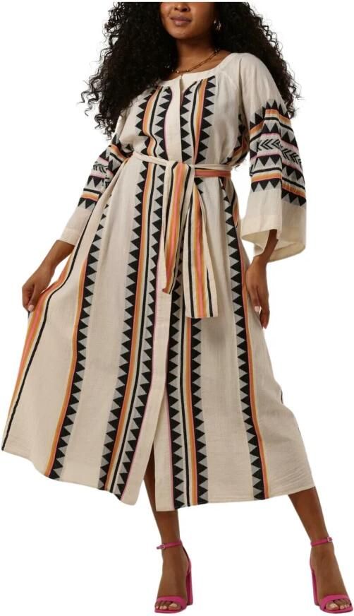 Devotion Midi Jurk Porto Pefko Wit Multicolor Dames - Foto 3