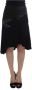 D.Exterior Black Blue Cotton Stretch Straight Skirt Zwart - Thumbnail 3