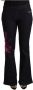 D.Exterior Black Cotton Mid Waist Cotton Flared Jeans Zwart Dames - Thumbnail 1