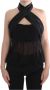 Exte Elegante Zwarte Avond Wrap Blouse Black Dames - Thumbnail 1