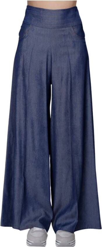 D.Exterior Brede broek Blauw Dames