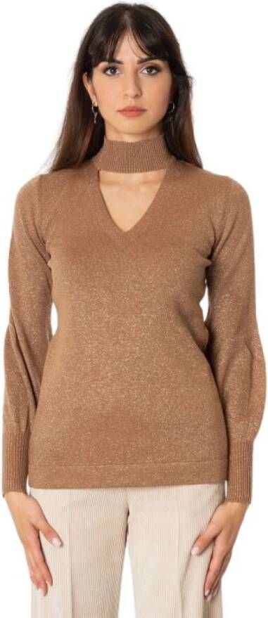 D.Exterior Gebreide kleding Beige Dames
